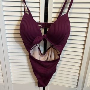 Women’s bathing suit. Raspberry.  36DDD.  Worn twice.
